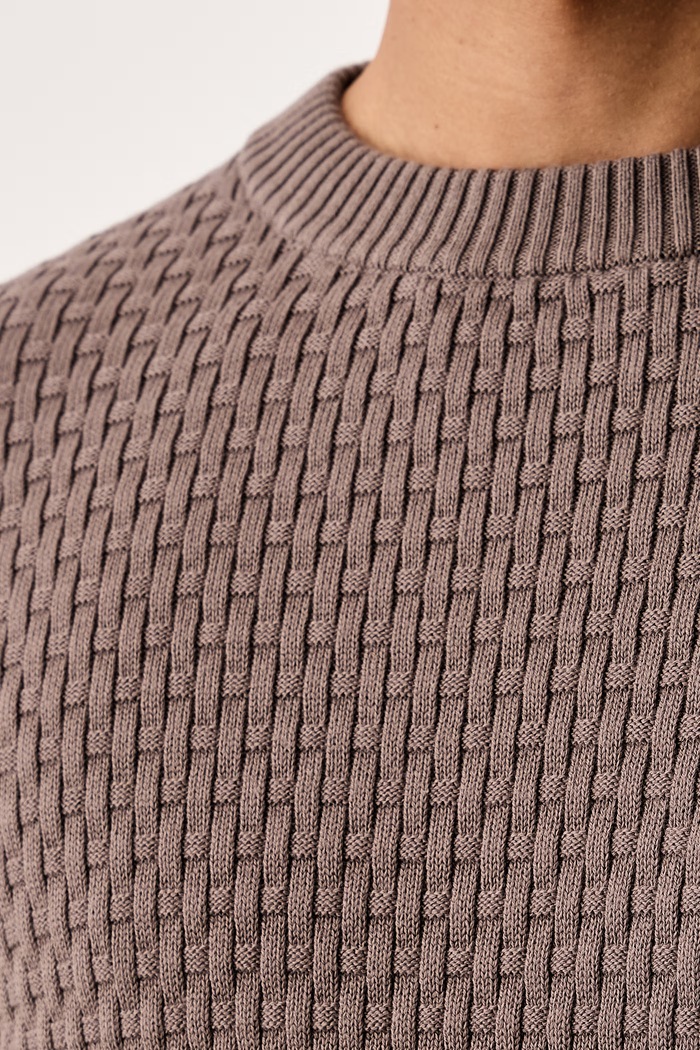 Sweter męski bawełniany Sylas HUGO brązowy 50570271