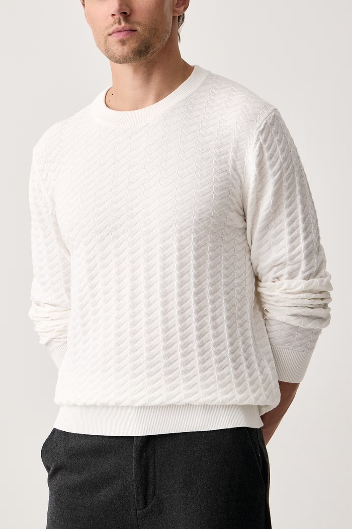 Sweter męski bawełniany Simond HUGO 50570261 biały