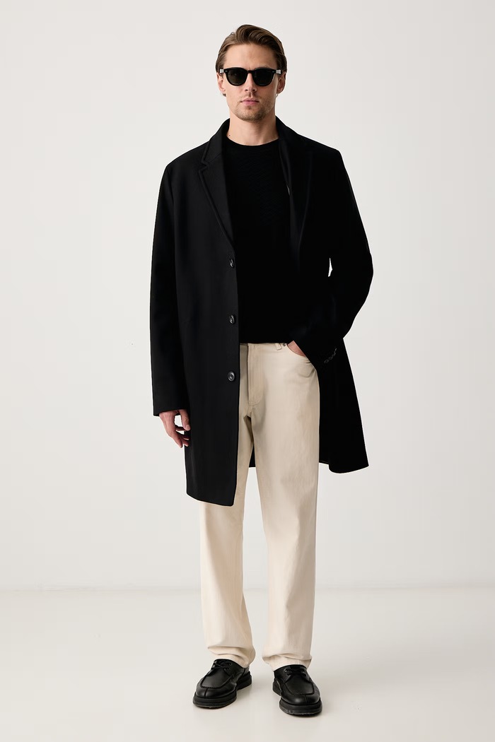 HUGO Πουλόβερ ανδρικό βαμβακερό Simond 50570261 μαύρο AW26