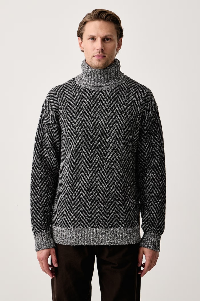 HUGO Pulover pentru bărbați cu amestec de lână Sherborne negru 50570240