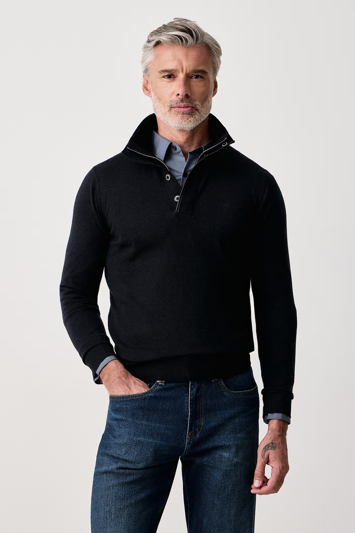 Karl Lagerfeld Sweter męski wełniany granatowy 564399.655005