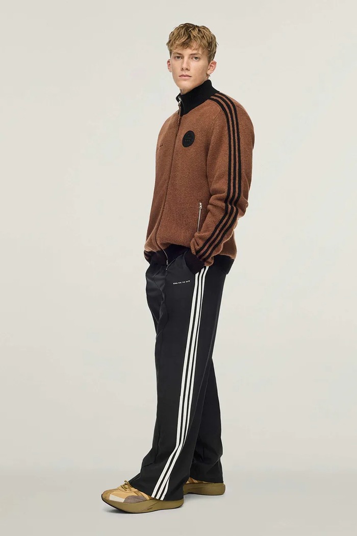 adidas Originals X SFTM пуловер със закопчаване с добавена вълна мъжки LD1913 кафяв AW26