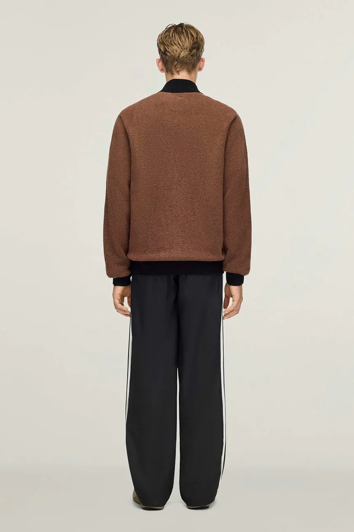 Дрехи adidas Originals X SFTM пуловер със закопчаване с добавена вълна мъжки LD1913 кафяв