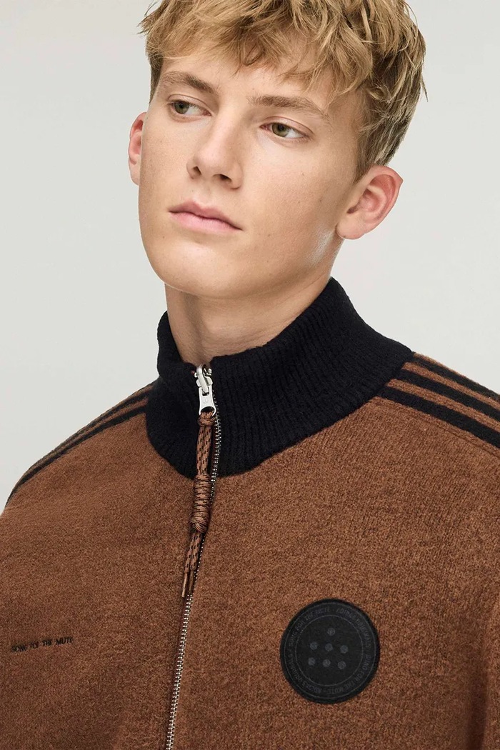 X SFTM пуловер със закопчаване с добавена вълна мъжки adidas Originals LD1913 кафяв
