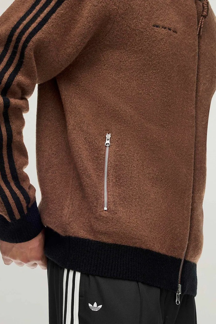 X SFTM пуловер със закопчаване с добавена вълна мъжки adidas Originals кафяв LD1913