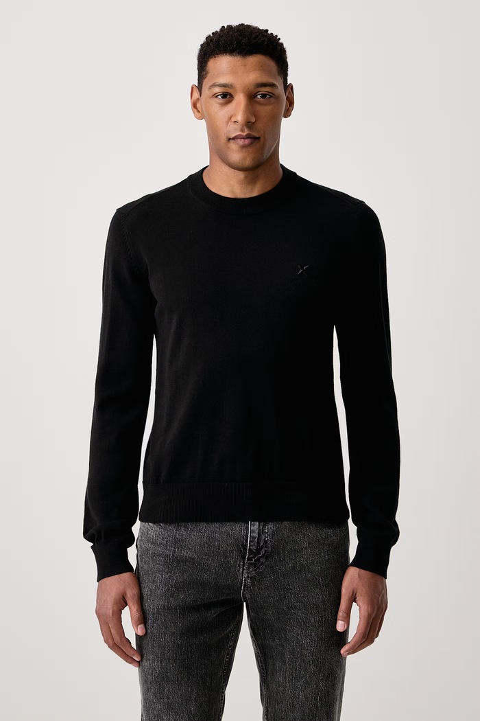 HUGO Blue Sweter męski z bawełną San Celio-C czarny 50573293