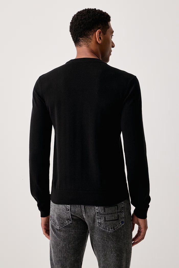 Odzież HUGO Blue Sweter męski z bawełną San Celio-C 50573293 czarny