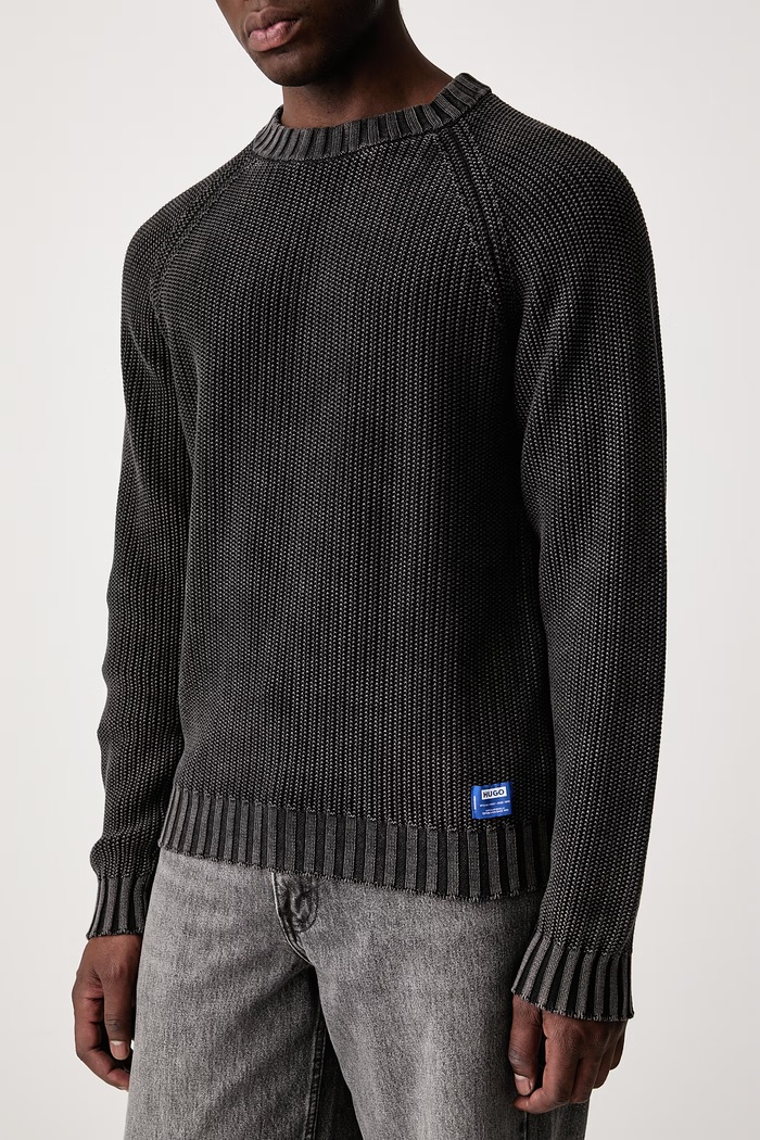 Sweter męski bawełniany Sondye-1 HUGO Blue 50571274 szary