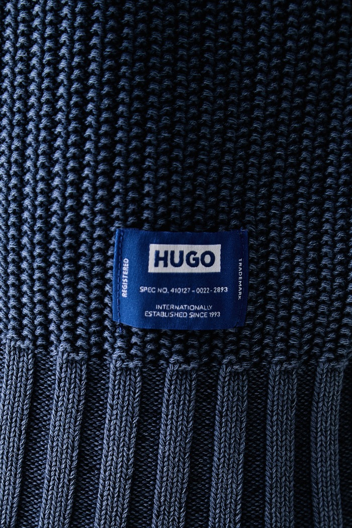 HUGO Blue sweter męski bawełniany Sondye-1 50571274 niebieski
