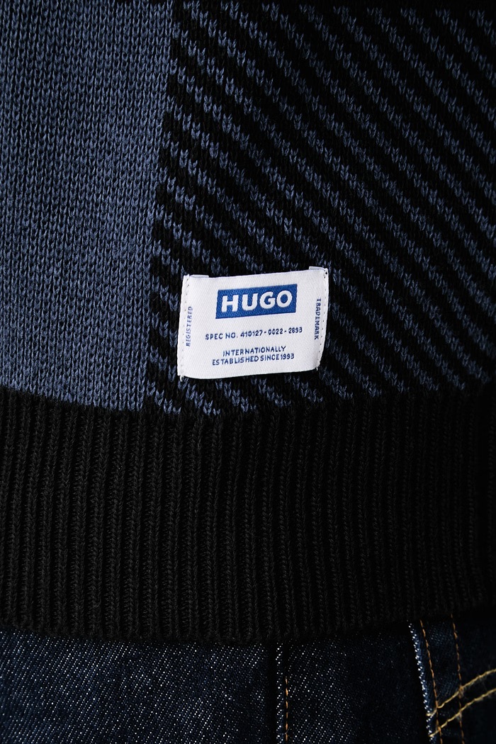HUGO Blue πουλόβερ ανδρικό με βαμβάκι Stuvee 50570379 μαύρο