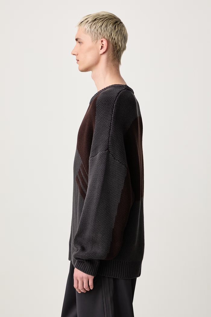 Cutline Chunky Knit sweter bawełniany męski adidas Originals KR9141 brązowy