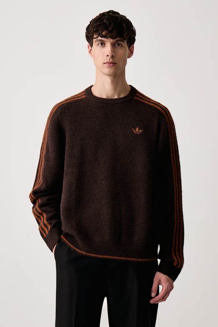 adidas Originals Fluffy Knit Crew sweter męski brązowy KS4107