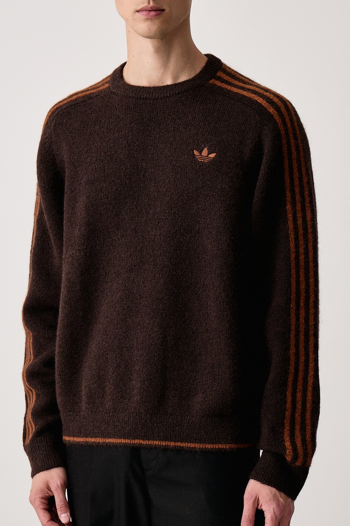 Fluffy Knit Crew sweter męski adidas Originals KS4107 brązowy