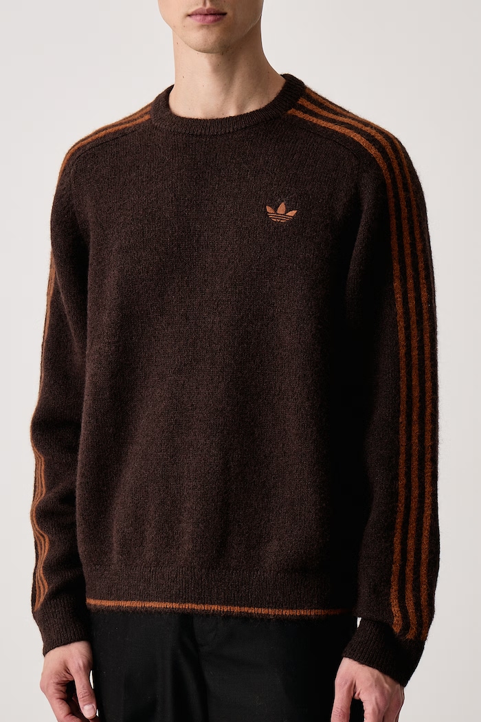 Fluffy Knit Crew sweter męski adidas Originals KS4107 brązowy