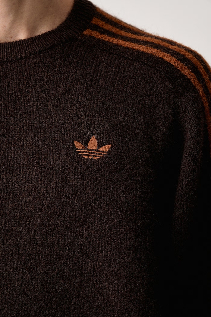 Fluffy Knit Crew sweter męski adidas Originals brązowy KS4107