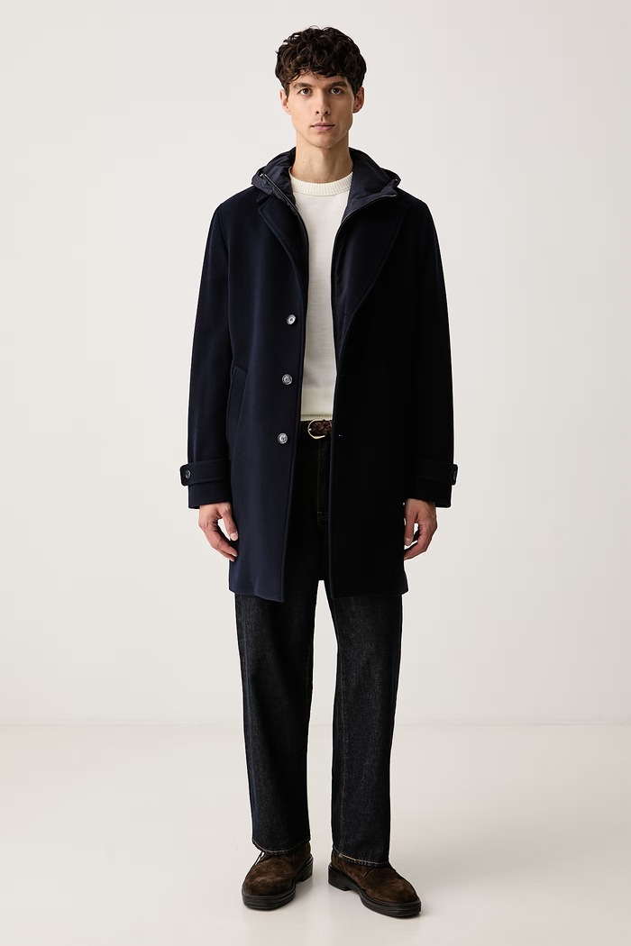 BOSS Orange sweter męski z wełną Avac_C-1 50578034 beżowy AW26