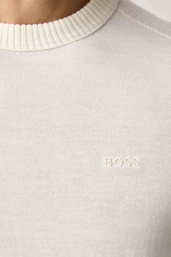 BOSS Orange sweter męski z wełną Avac_C-1 50578034 beżowy