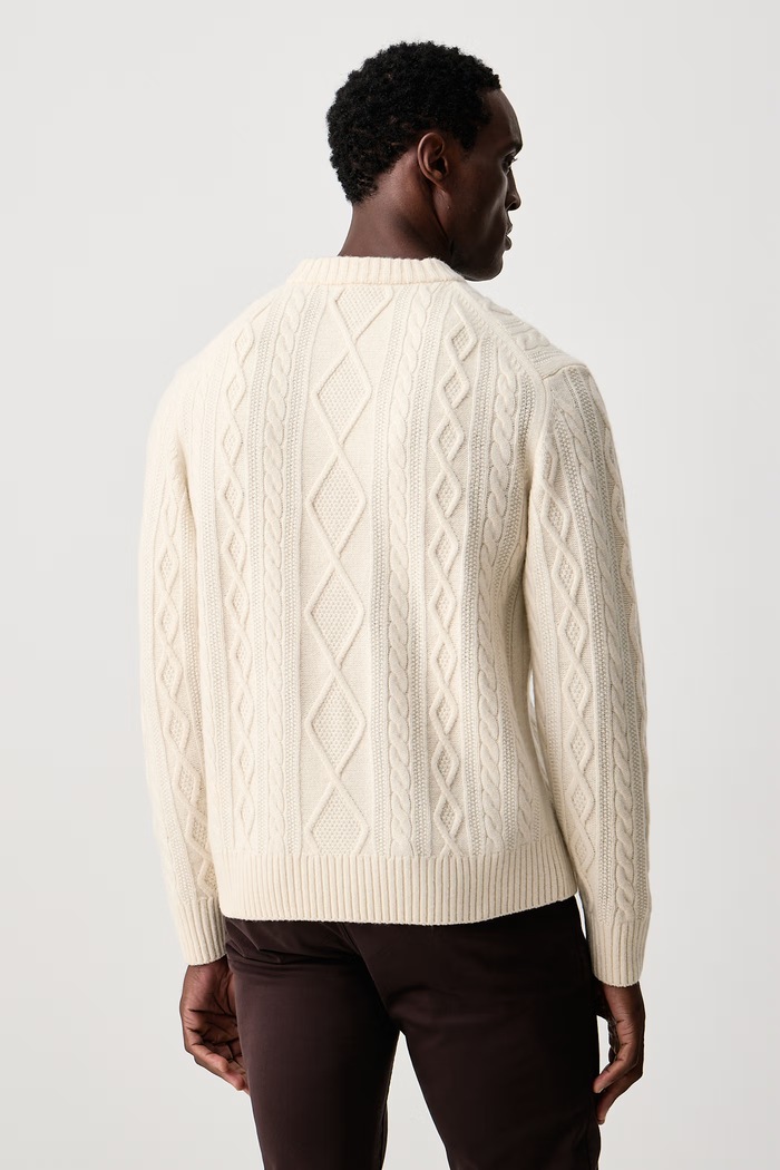 Odzież BOSS Orange Sweter męski wełniany Atreccio 50571421 beżowy