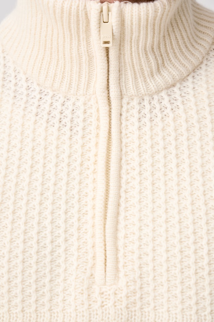 Sweter męski z wełną Kenter BOSS Orange beżowy 50571402