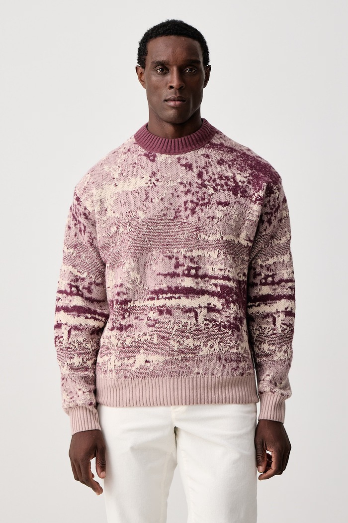 BOSS Orange Sweter męski z dodatkiem wełny Kastet różowy 50571400