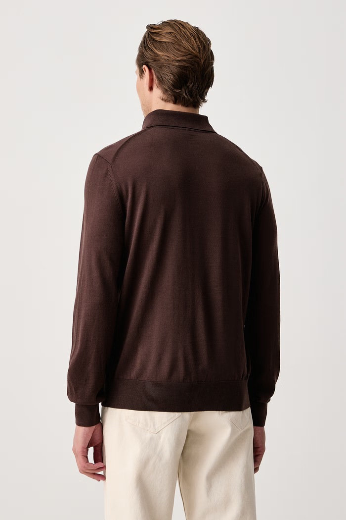 Odzież BOSS Sweter męski wełniany H-Lancione-L 50571927 brązowy