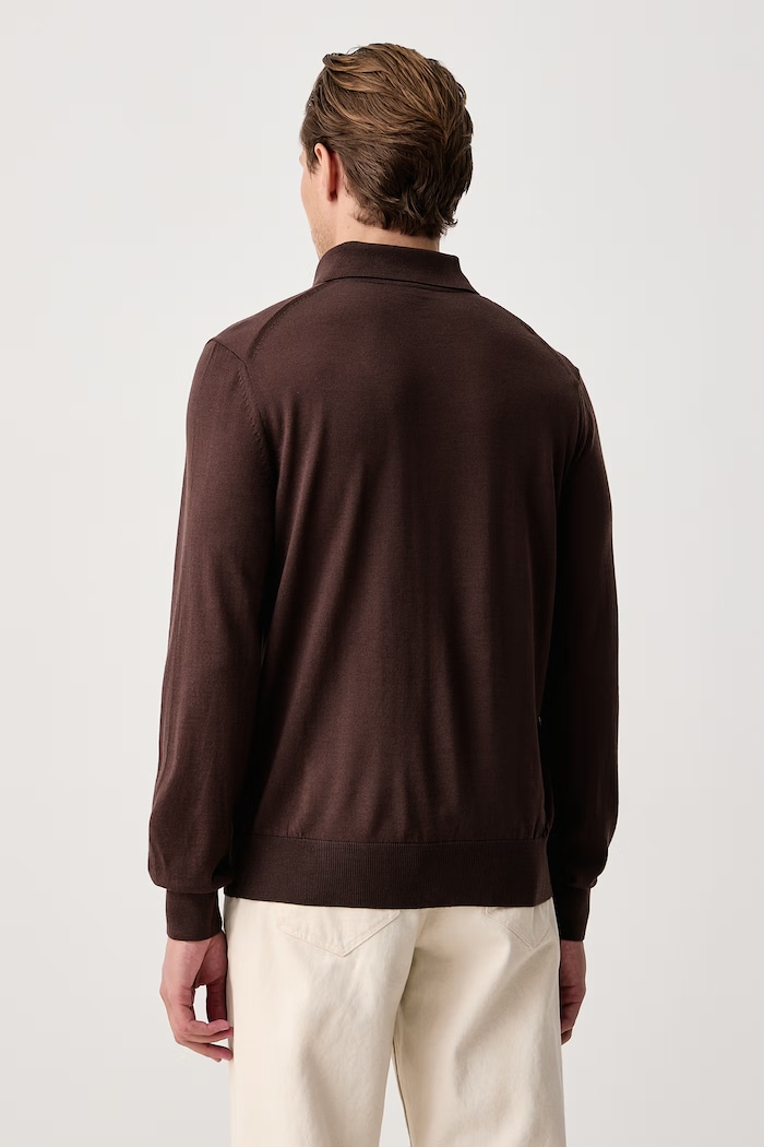 Odzież BOSS Sweter męski wełniany H-Lancione-L 50571927 brązowy