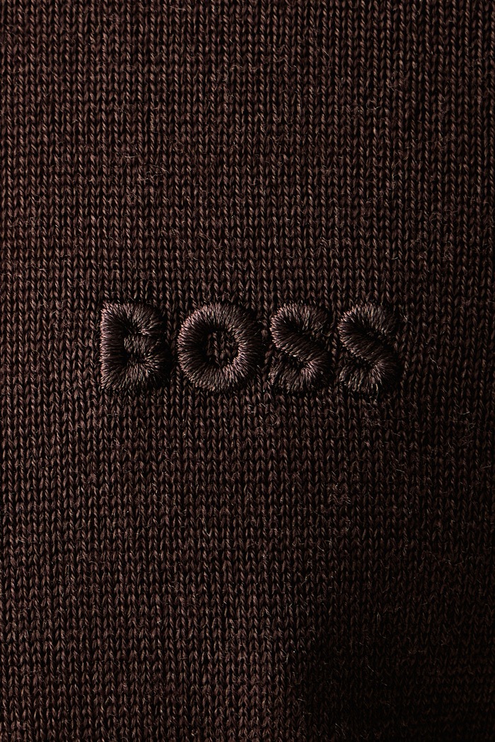 Sweter męski wełniany H-Lancione-L BOSS brązowy 50571927