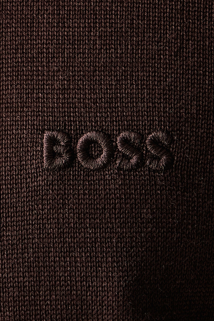 Sweter męski wełniany H-Lancione-L BOSS brązowy 50571927