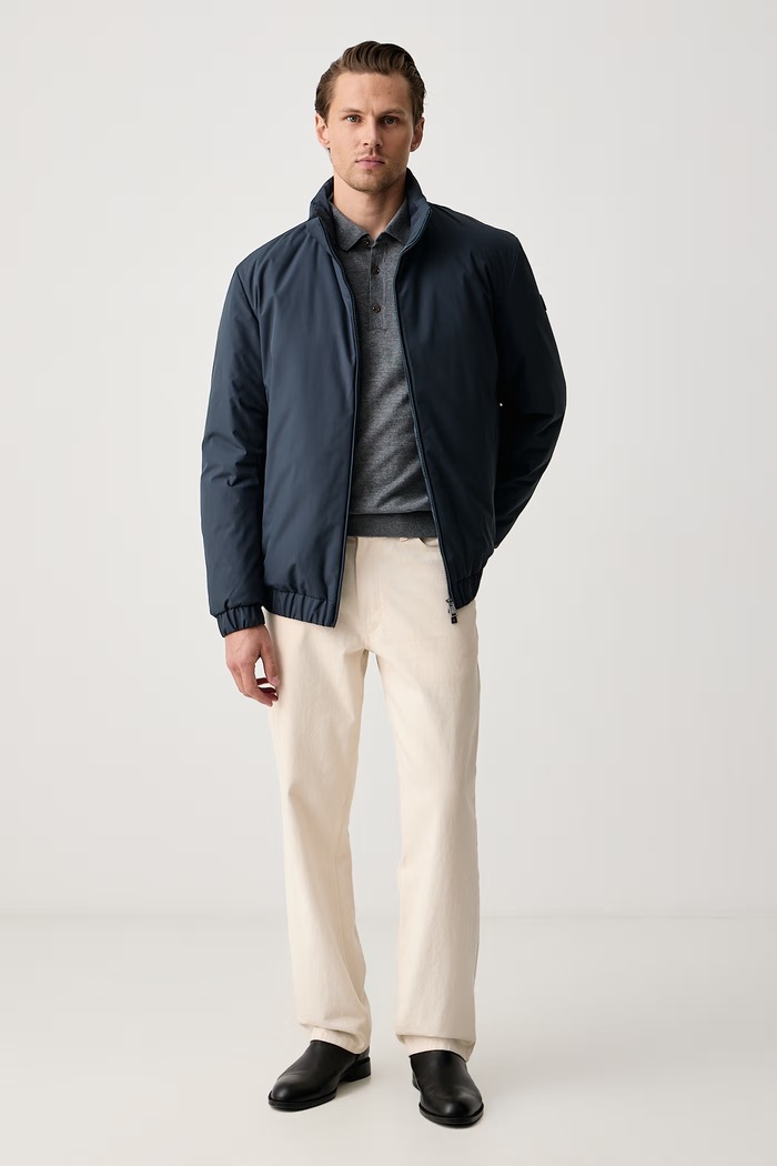 BOSS Sweter męski wełniany H-Lancione-L 50571927 szary AW26