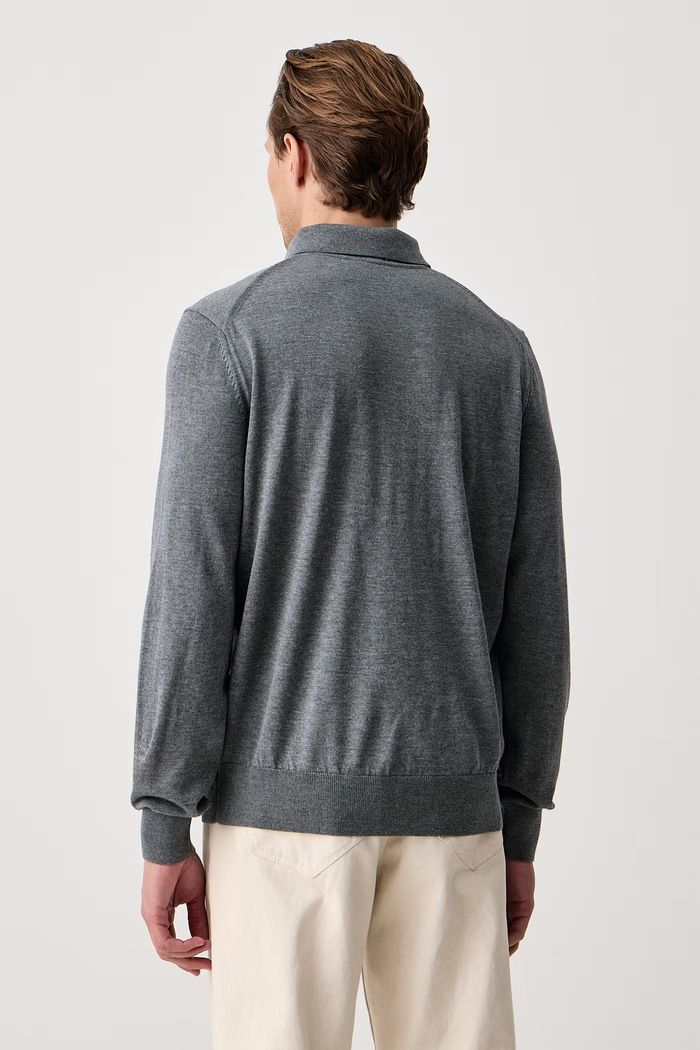 Odzież BOSS Sweter męski wełniany H-Lancione-L 50571927 szary