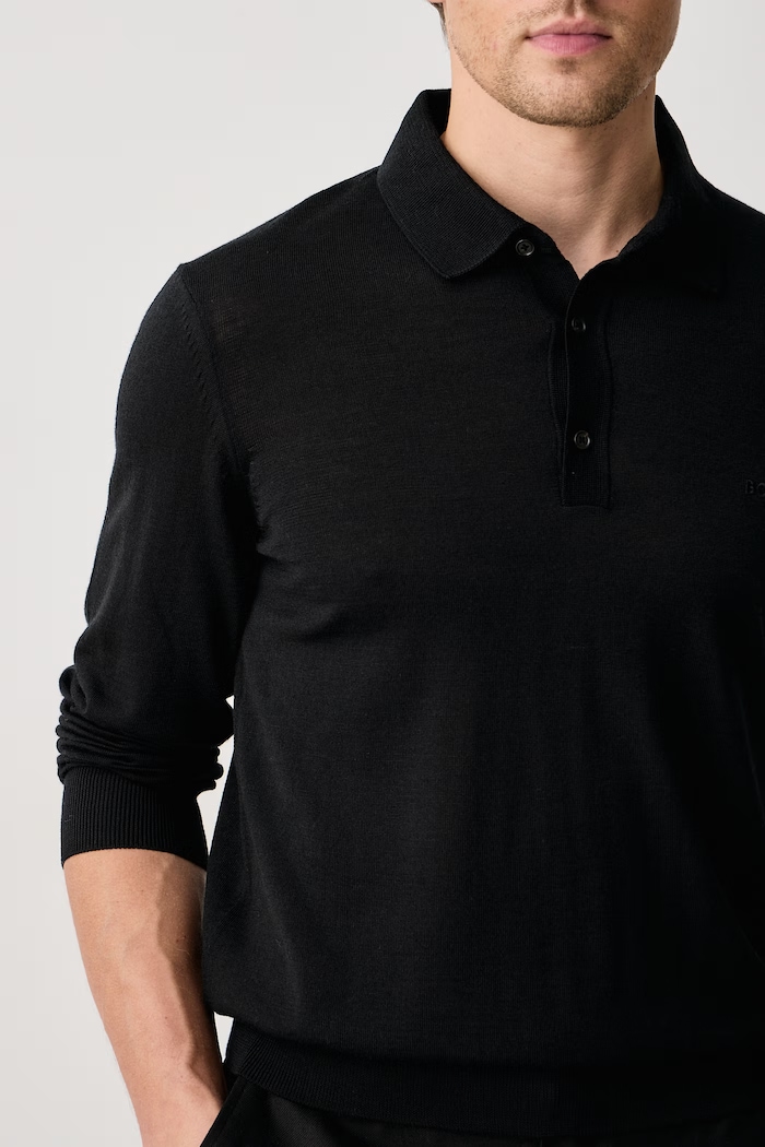 Sweter męski wełniany H-Lancione-L BOSS 50571927 czarny