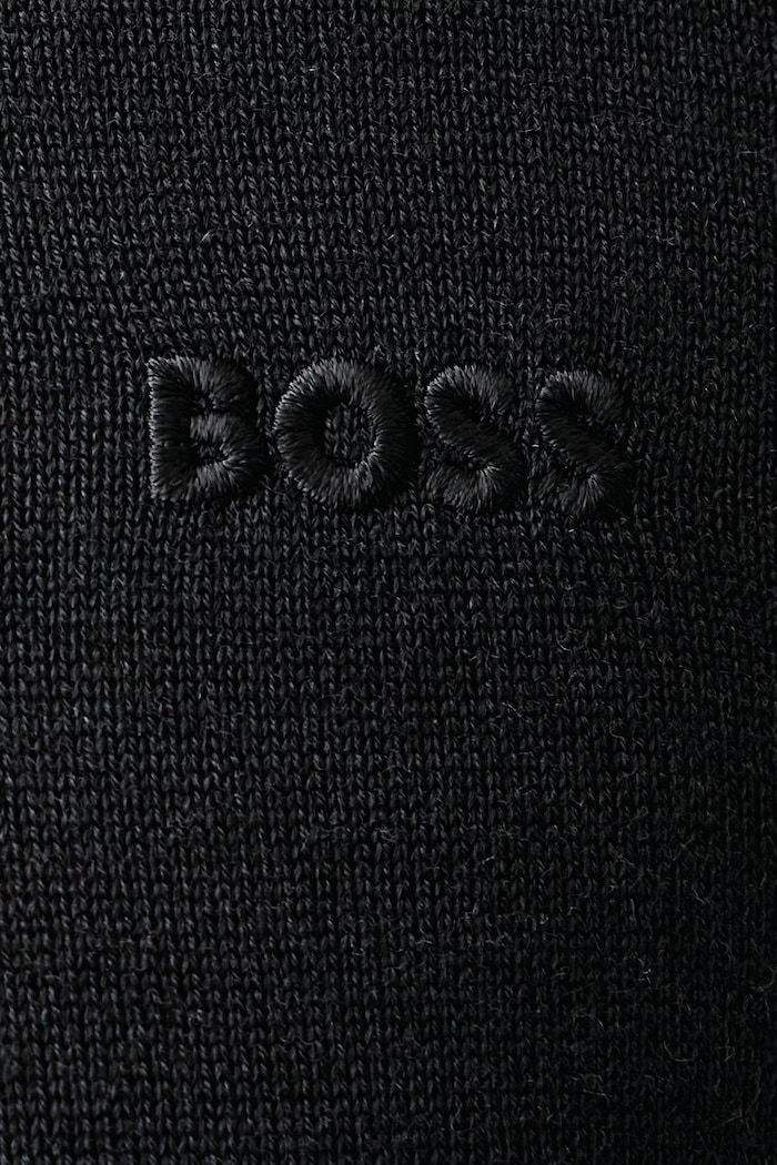 Sweter męski wełniany H-Lancione-L BOSS czarny 50571927