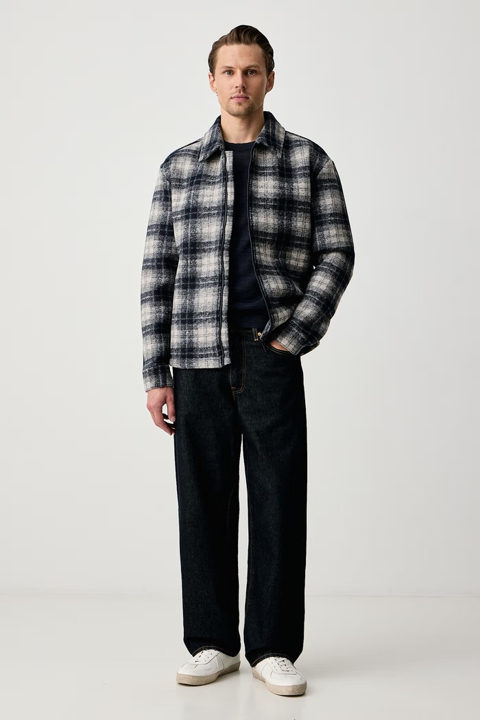 BOSS Sweter męski wełniany H-Leno-L 50571914 granatowy AW26