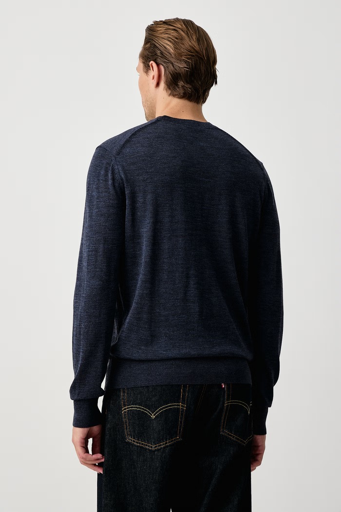 Odzież BOSS Sweter męski wełniany H-Leno-L 50571914 granatowy