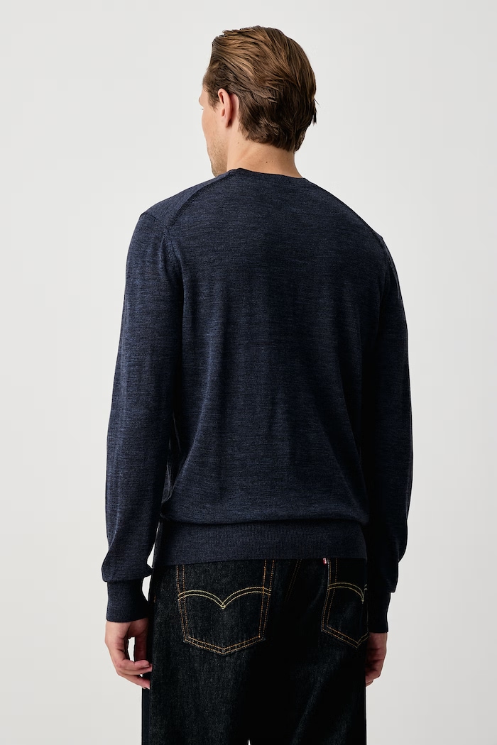 Odzież BOSS Sweter męski wełniany H-Leno-L 50571914 granatowy