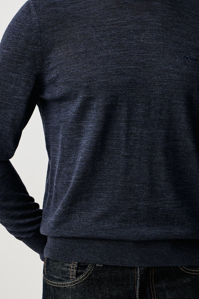 Sweter męski wełniany H-Leno-L BOSS 50571914 granatowy
