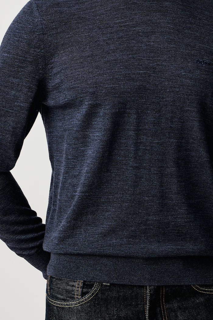 Sweter męski wełniany H-Leno-L BOSS 50571914 granatowy