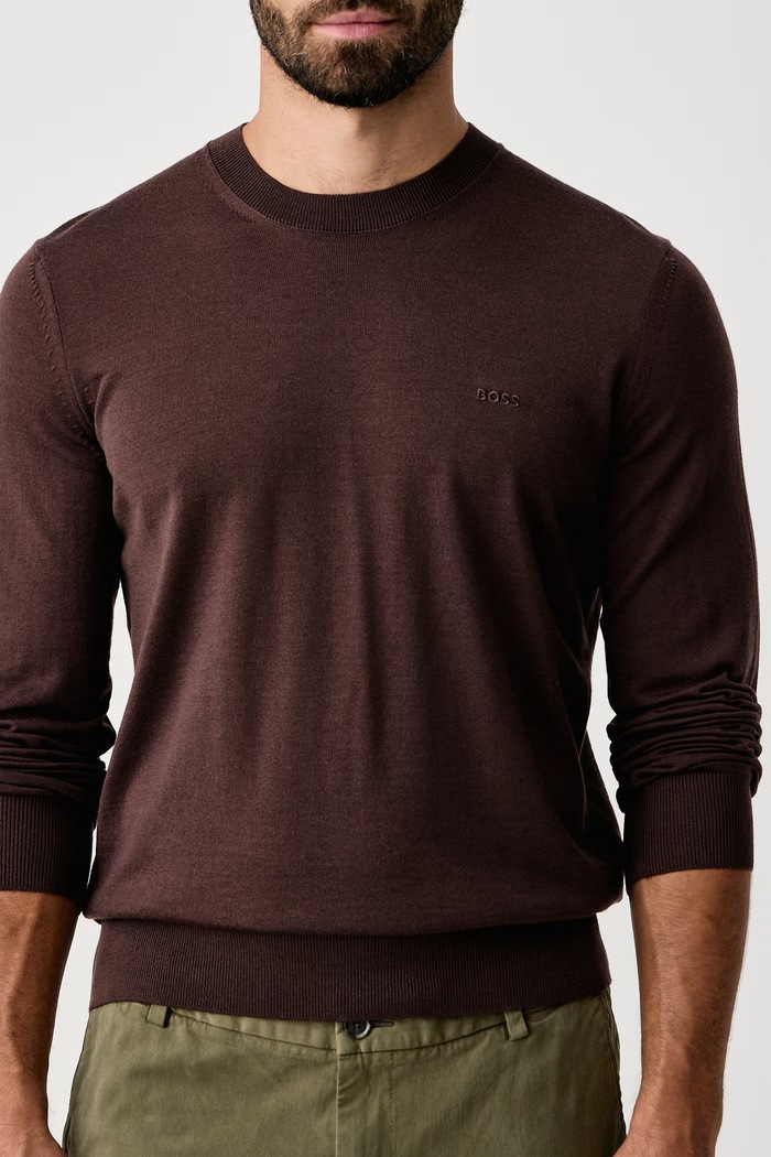 Sweter męski wełniany H-Leno-L BOSS 50571914 brązowy