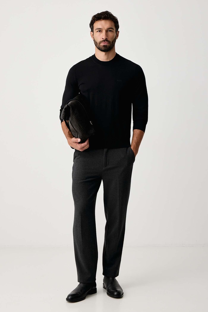 BOSS Пуловер мъжки от вълна H-Leno-L 50571914 черен AW26