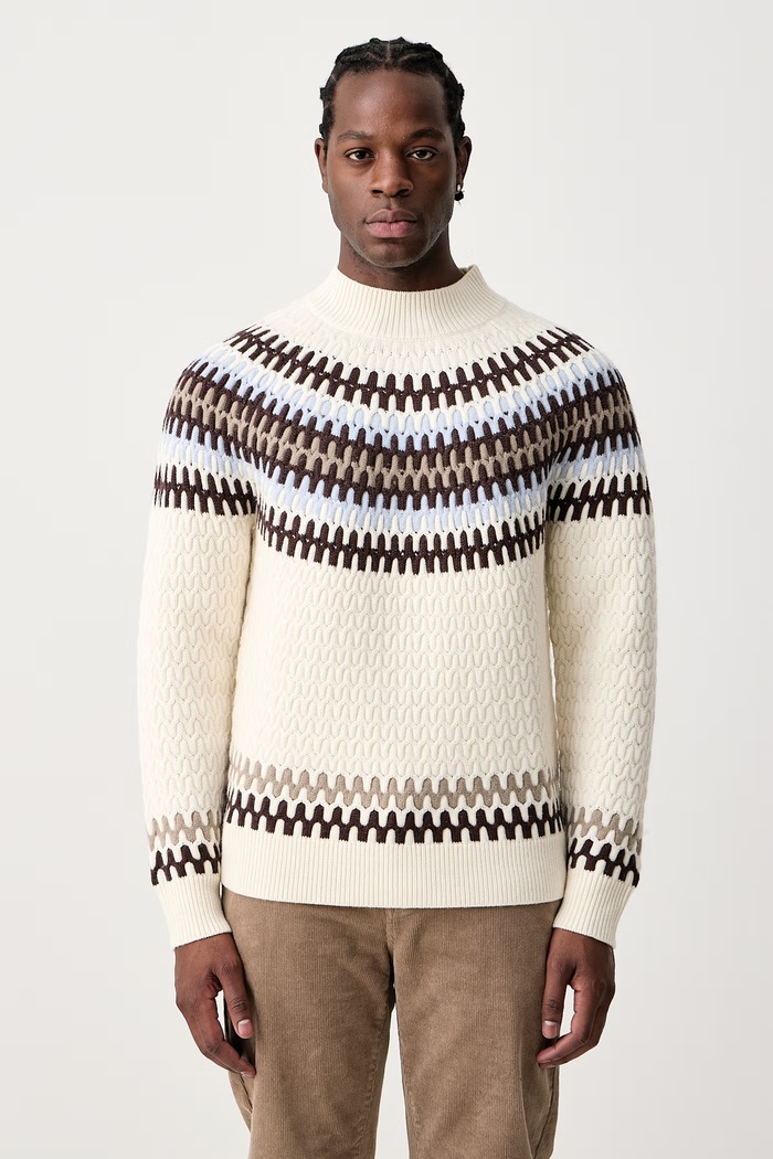 BOSS Sweter męski wełniany C-Fiotto beżowy 50570654