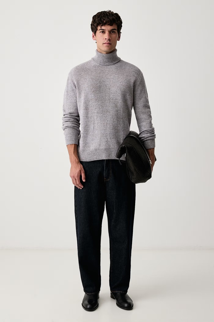 BOSS Sveter pánsky vlnený C-Floriano 50570653 modrá AW26