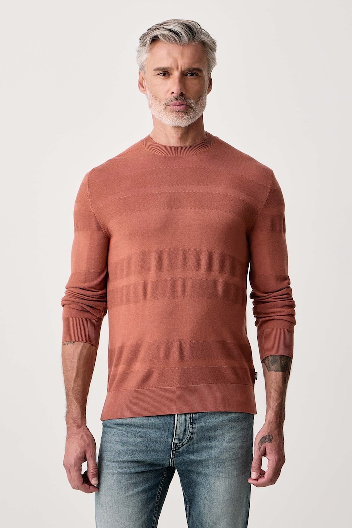 BOSS Sweter męski wełniany H-Finito pomarańczowy 50570652