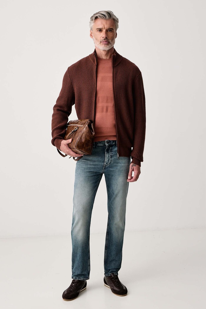 BOSS Sweter męski wełniany H-Finito 50570652 pomarańczowy AW26