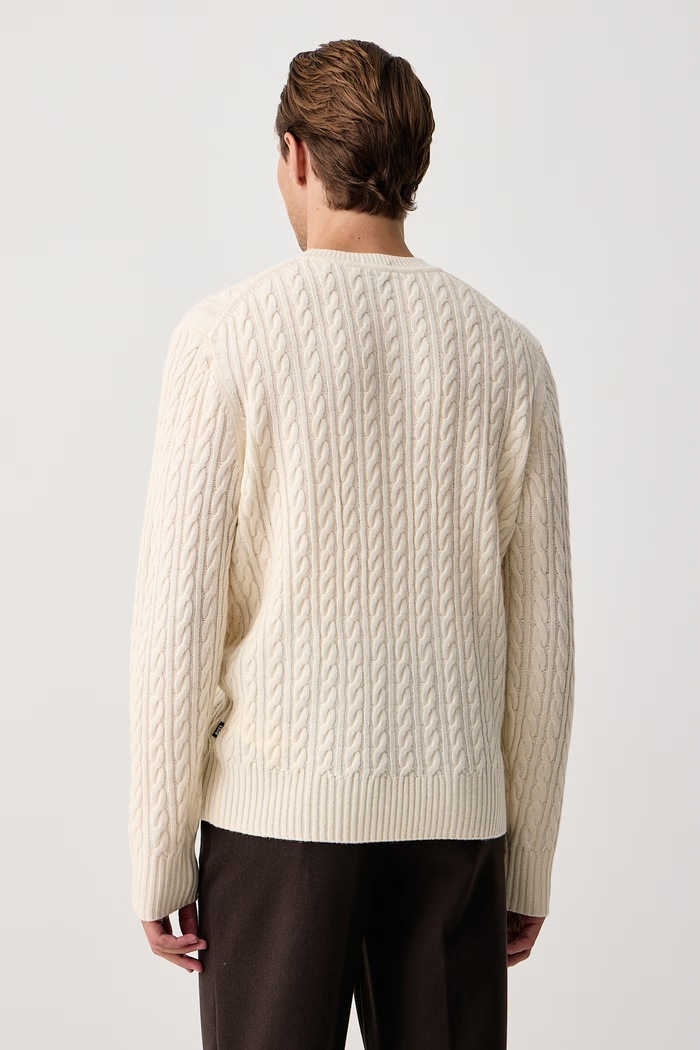 Odzież BOSS Sweter męski wełniany H-Furlan 50570645 beżowy