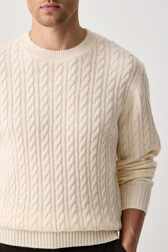 Sweter męski wełniany H-Furlan BOSS 50570645 beżowy