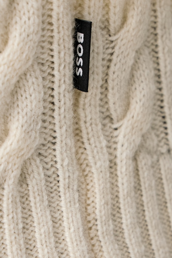 Sweter męski wełniany H-Furlan BOSS beżowy 50570645