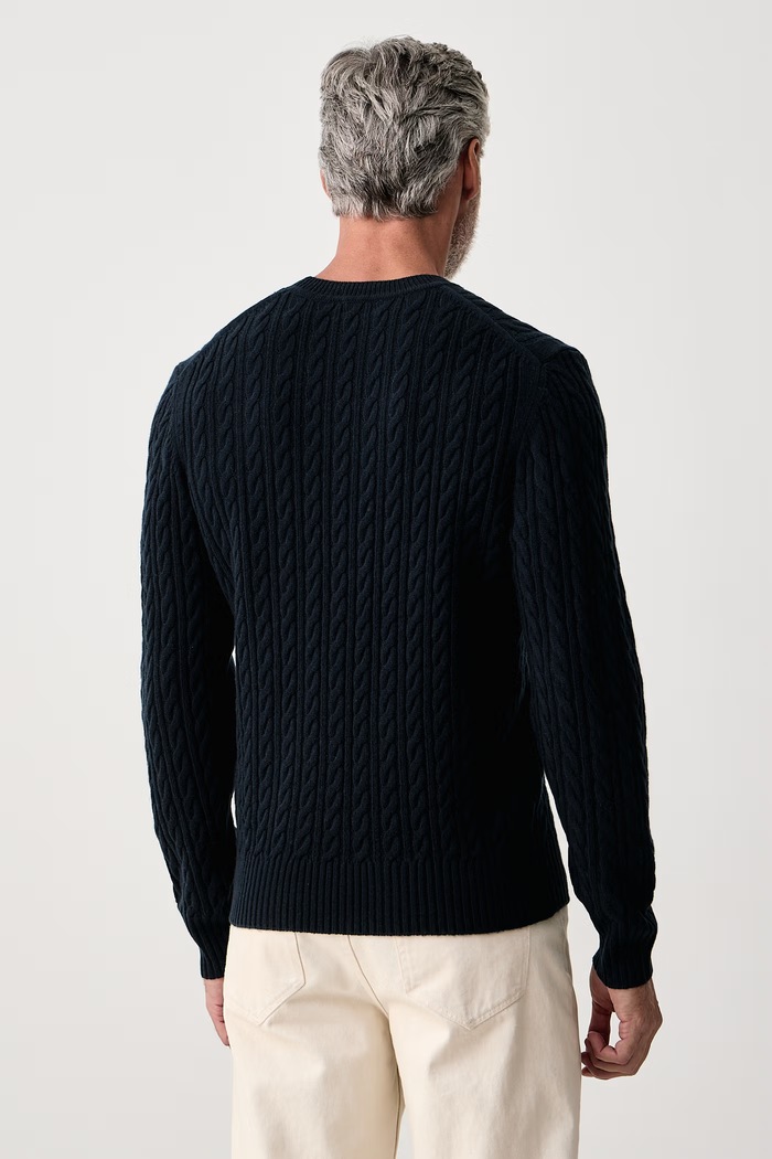 Odzież BOSS Sweter męski wełniany H-Furlan 50570645 granatowy