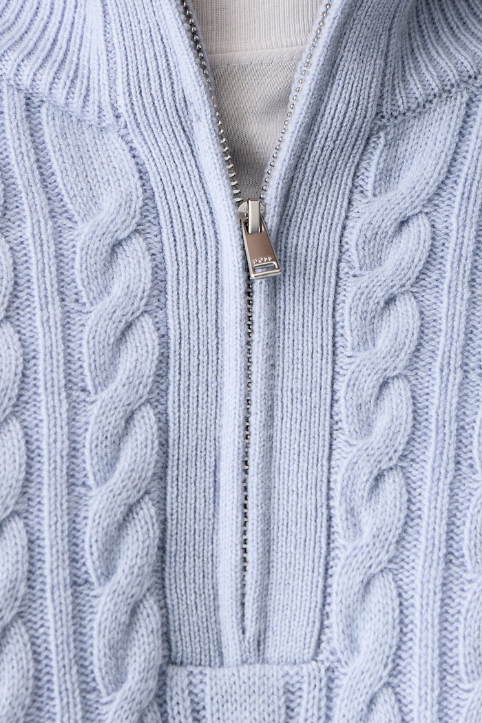 Sweter męski z wełną H-Furore BOSS niebieski 50570640