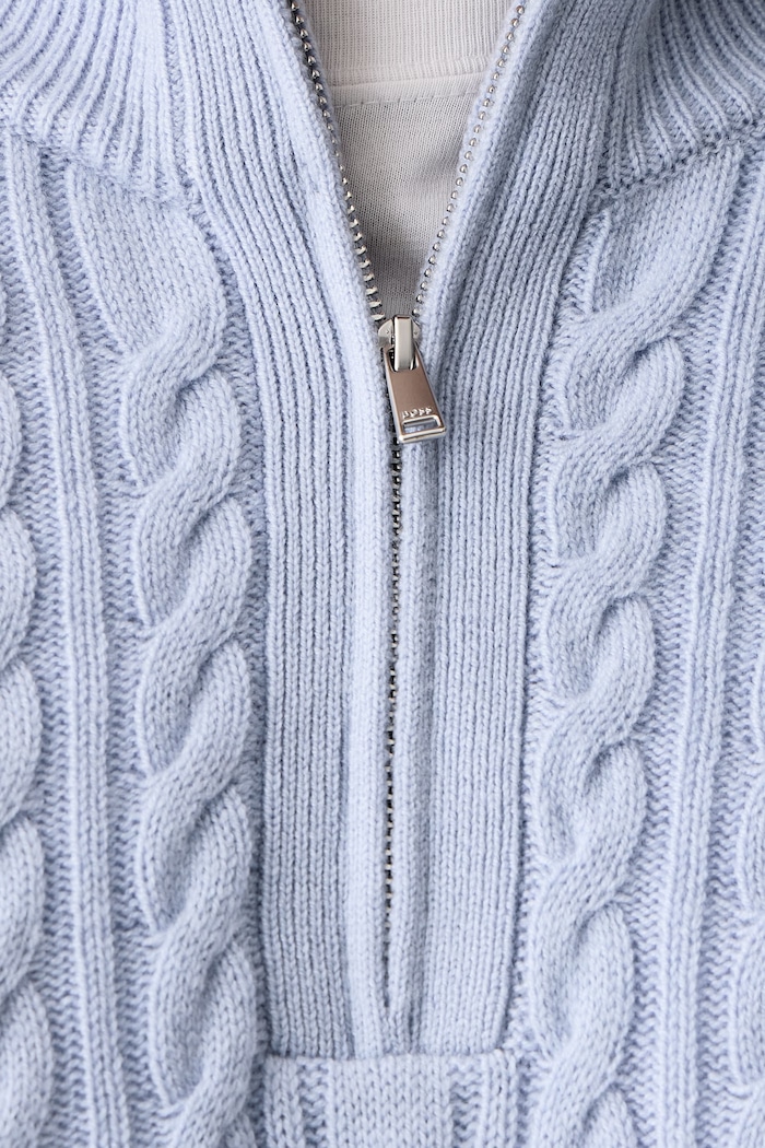 Sweter męski z wełną H-Furore BOSS niebieski 50570640