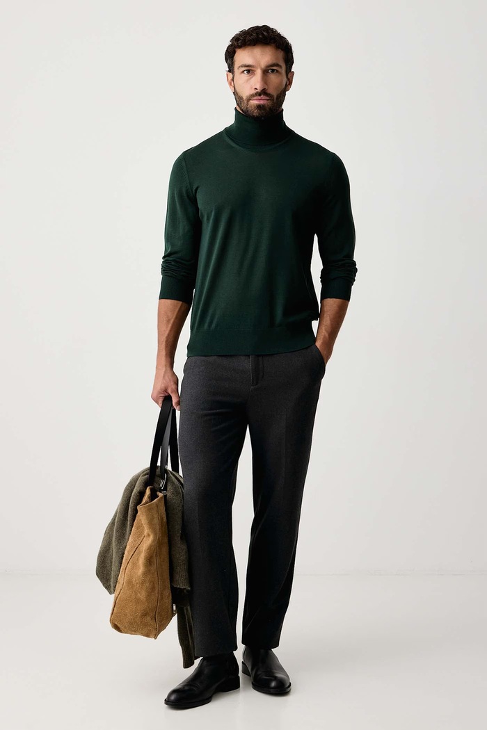 BOSS Поло мъжко от вълна H-Musso 50565517 зелен AW26